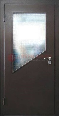 Стальная дверь со стеклом ДС-5 в кирпичный коттедж в Королеве