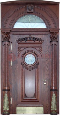 Дизайнерская стальная дверь Массив со стеклом и ковкой ДСК-224 в Королеве