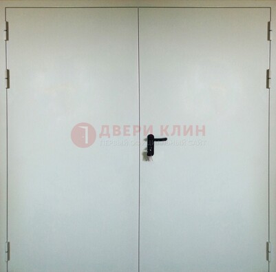 Белая металлическая техническая дверь ДТ-8 в Саратове