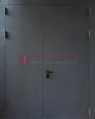 Черная распашная тамбурная дверь Порошок ДТМ-46 в Красноармейске