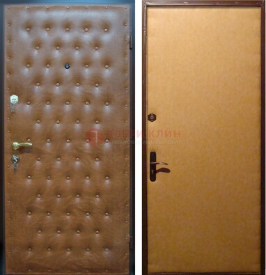 Желтая железная дверь с винилискожей ДВ-2 в Королеве