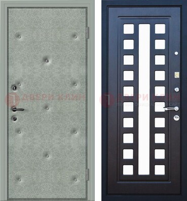 Серая железная дверь с винилискожей ДВ-40 