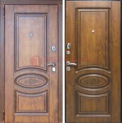 Коричневая металлическая дверь с виноритом ДВТ-10 в Королеве