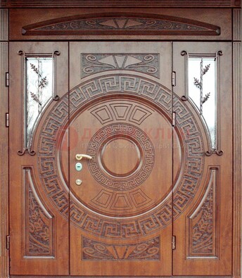 Стальная дверь с виноритом и фрамугами ДВТ-188 в Королеве