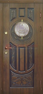 Одностворчатая входная дверь с виноритом и стеклом ДВТ-193 в Королеве