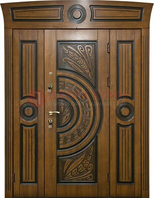 Парадная входная дверь с виноритом и узором ДВТ-194 в Королеве