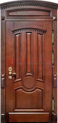 Темная стальная дверь с виноритом и фрамугой ДВТ-238 в Королеве