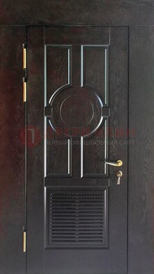 Входная темная дверь винорит с решеткой ДВТ-250 в Королеве