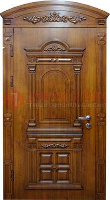 Коричневая металлическая дверь с виноритом ДВТ-39 в Королеве
