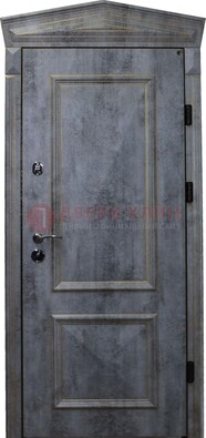 Серая железная уличная дверь с виноритом ДВТ-60 в Королеве