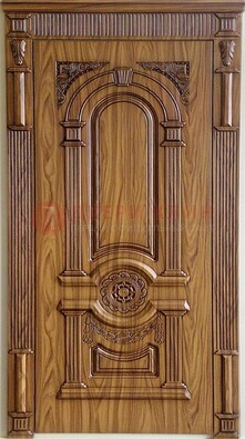 Коричневая металлическая дверь с виноритом ДВТ-61 в Королеве