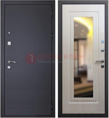 Черная металлическая дверь с зеркалом ДЗ-26 в Королеве