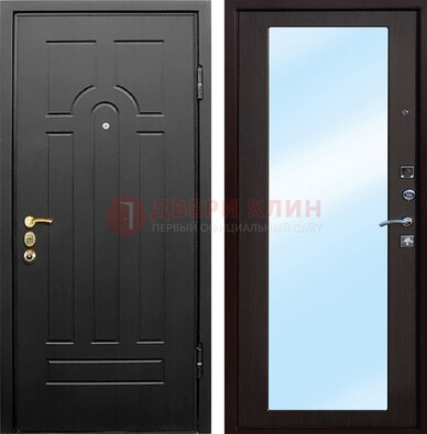 Входная металлическая филенчатая дверь с зеркалом ДЗ-59 в Королеве