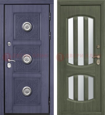 Стальная дверь с узором на МДФ и зеркальными вставками ДЗ-87 в Королеве