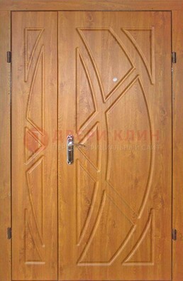 Полуторная металлическая дверь с МДФ золотой дуб ПЛ-17 в Омске
