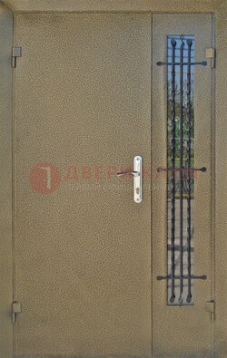 Входная дверь Порошок со стеклом и ковкой ПЛ-20 в Дмитрове