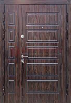 Коричневая двухцветная стальная дверь ПЛ-6 в Перми