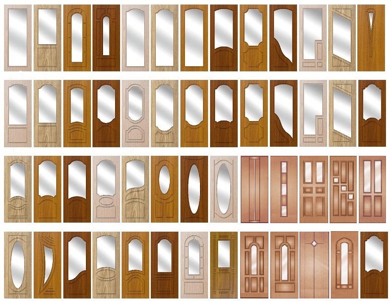 Образцы вариантов дверей с остеклением